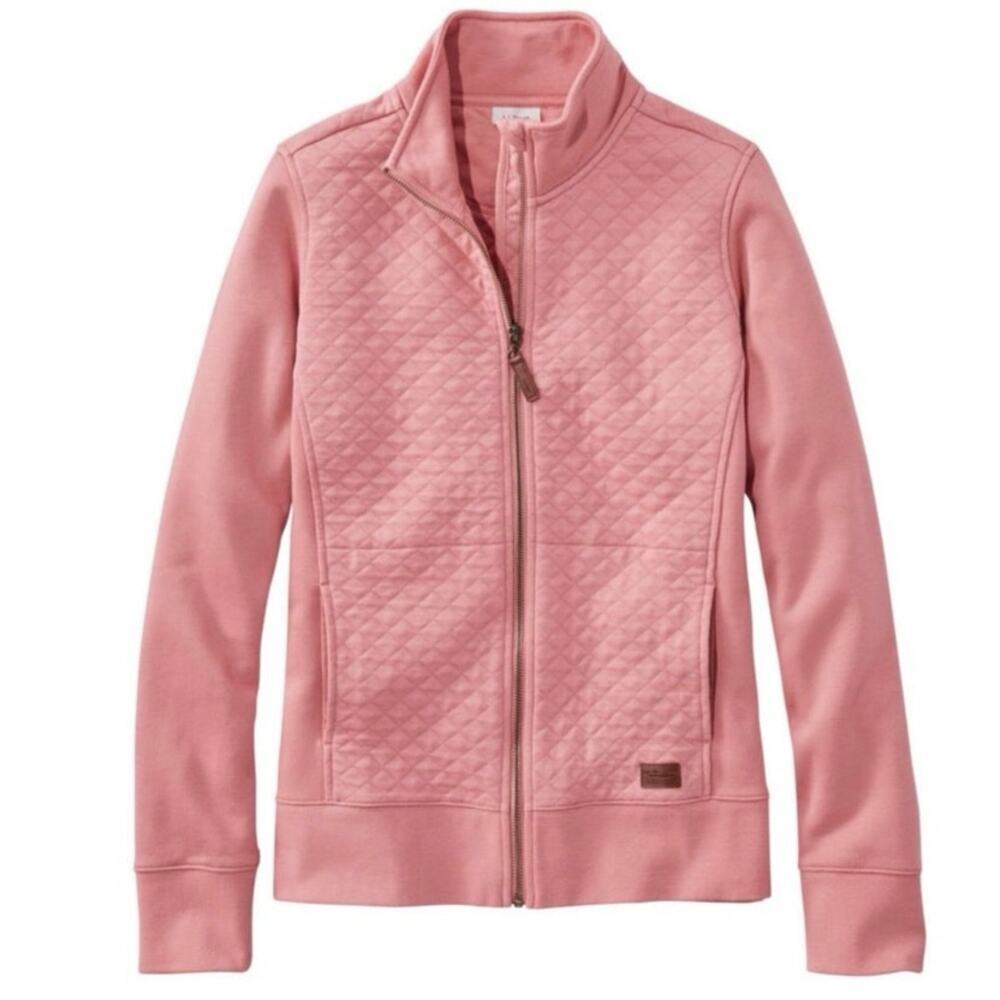 L.L. Bean Pink Quilted Full-Zip Jacket
